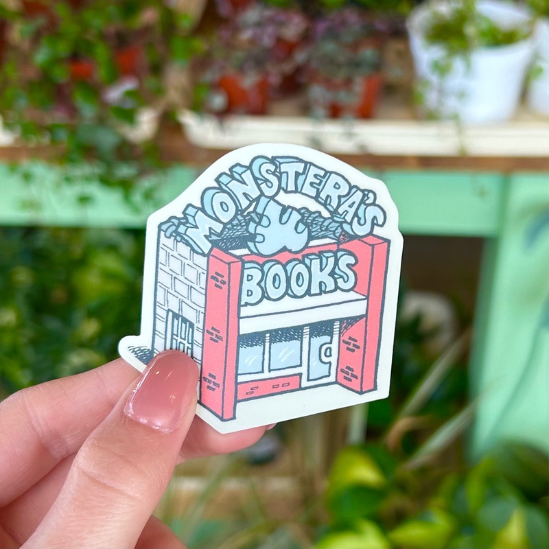 Monstera’s Books Indie Bookstore Sticker
