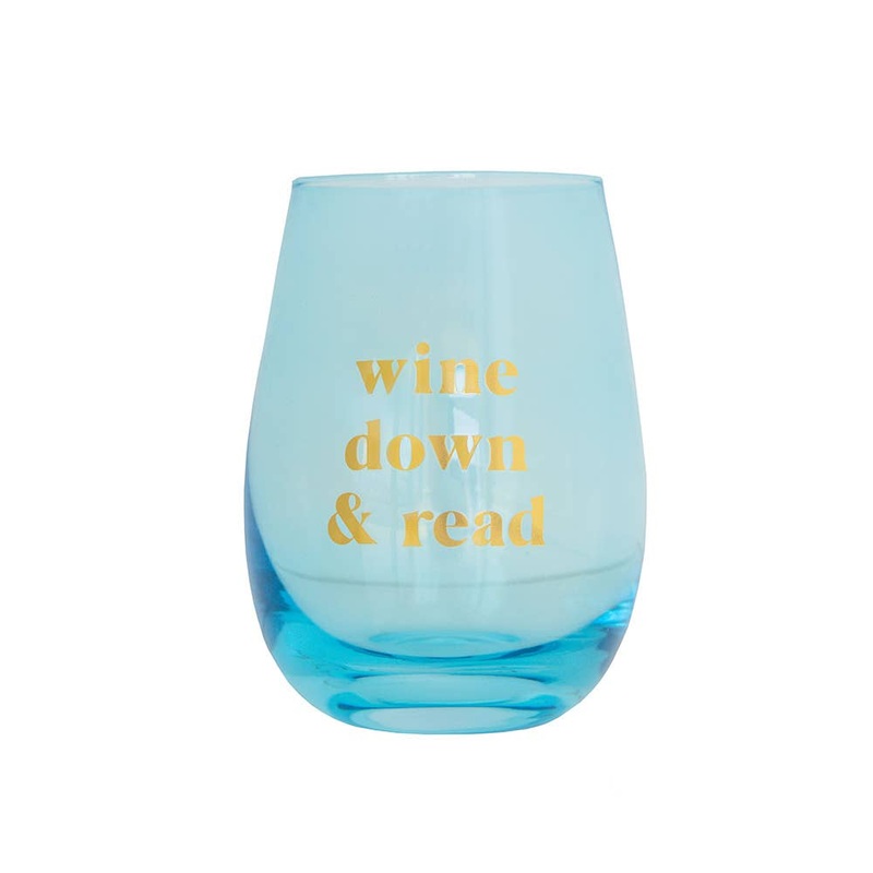 Book Club “Wine Down & Read” Wine Glass