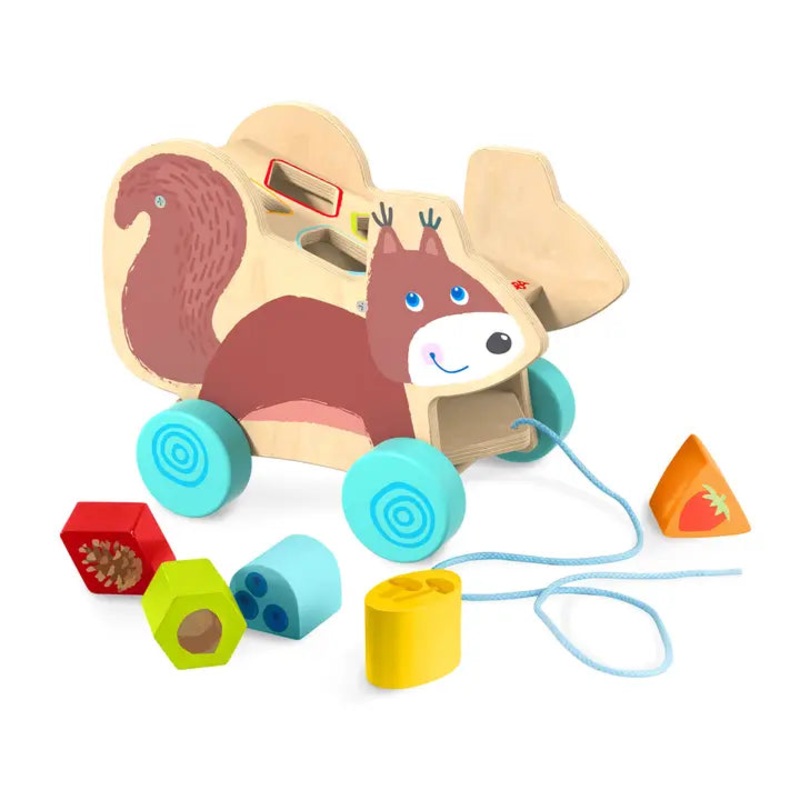 Squirrel Pull Along Toy Sorting Box