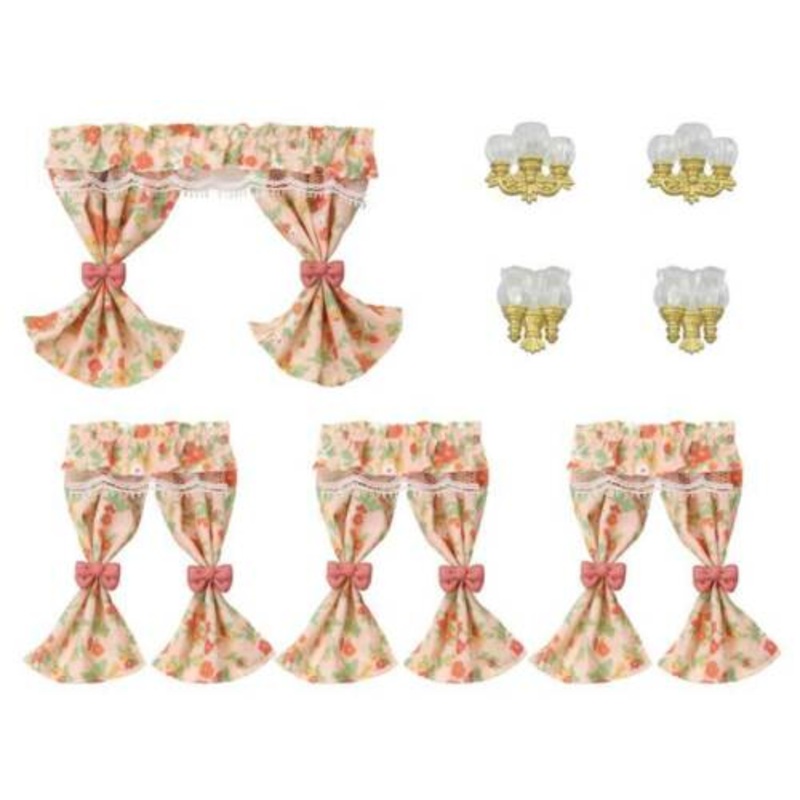 Calico Critters Wall Lamps & Curtains Set