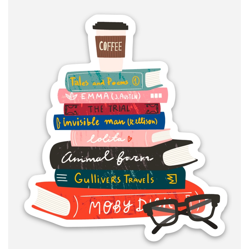 Great Books Book Stack Sticker