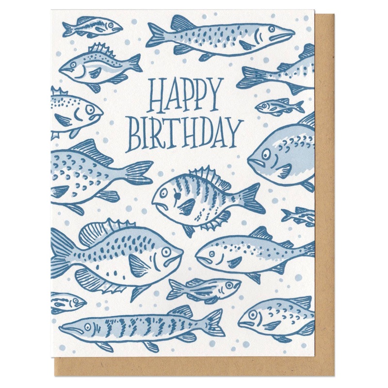 Frog & Toad Press – Birthday Fish Greeting Card