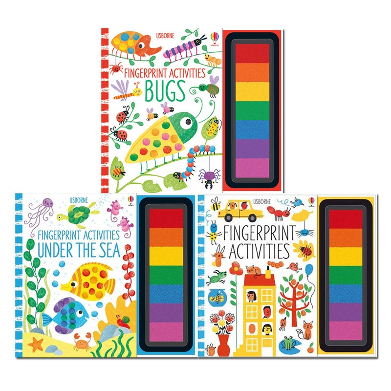 Usborne Fingerprint Activities 3 Books Set Inc Bugs, Sea…