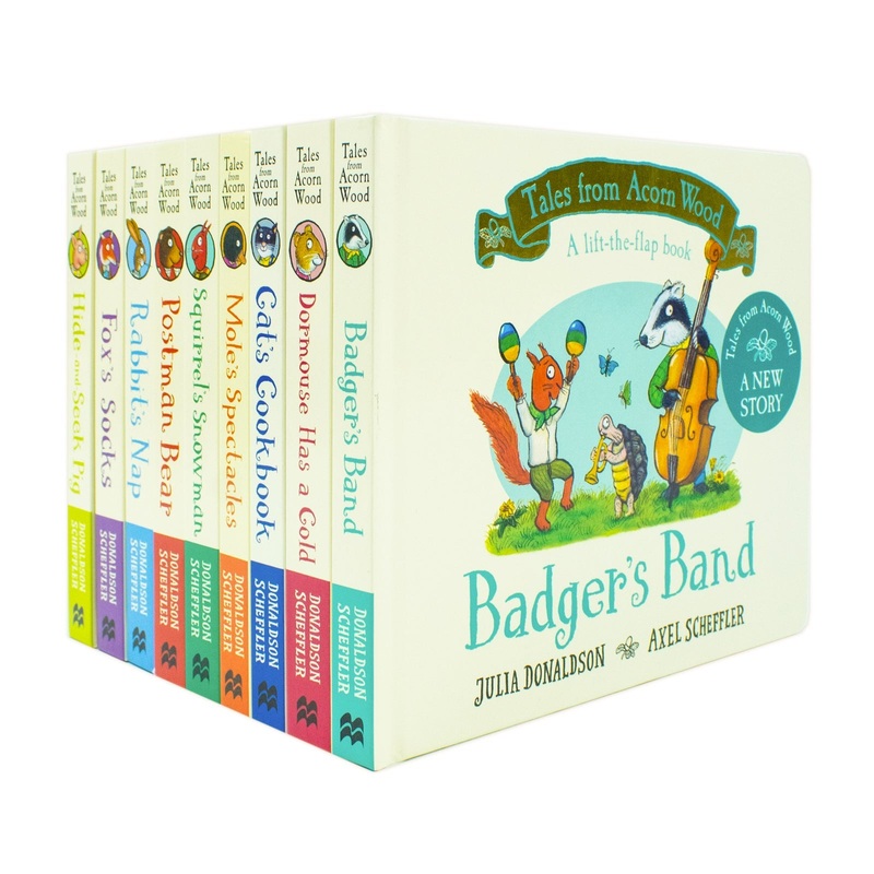 Julia Donaldson Tales From Acorn Wood Series Collection 9 Books Set (Fox’s Socks, Hide-and-seek Pig, Postman Bear,Rabbit’s Nap,Cat’s Cookbook, Squirrel’s Snowman, Mole’s Spectacles and Badger’s Band)