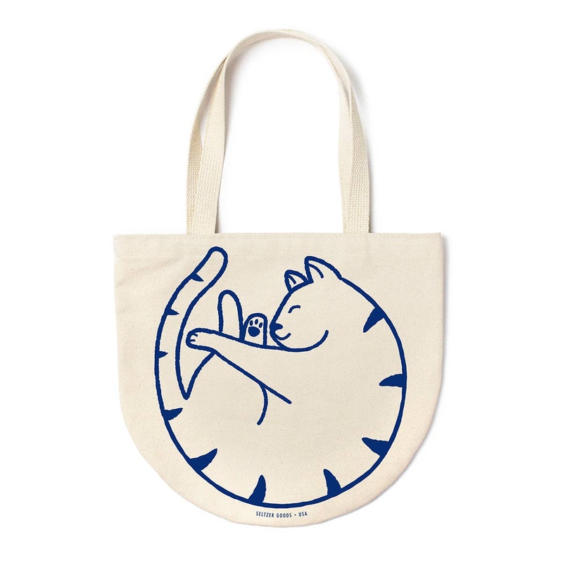 Seltzer Goods – Curled Cat Round Tote