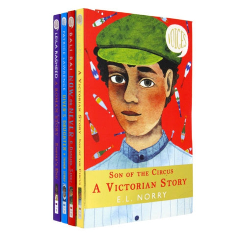 Voices Series 4 Books Collection Set (Now or Never: A Dunkirk Story, Diver’s Daughter: A Tudor Story, Son of the Circus: A Victorian Story, Empire’s End – A Roman Story)