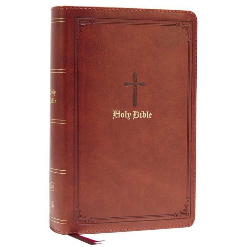 KJV, Personal Size Large Print Single-Column Reference Bible, Leathersoft, Brown, Red Letter, Comfort Print: Holy Bible, King James Version Imitation Leather