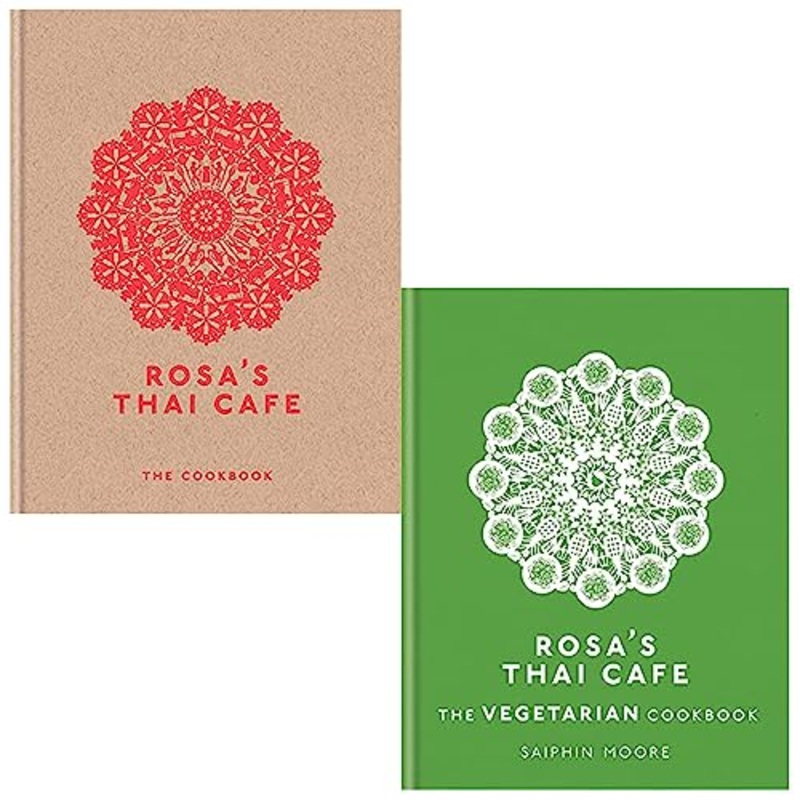 Rosa’s Thai Cafe 2 Book Set by Saiphin Moore  Thai & vegetarian cookbooks with authentic recipes, cooking tips, and Asian food culture