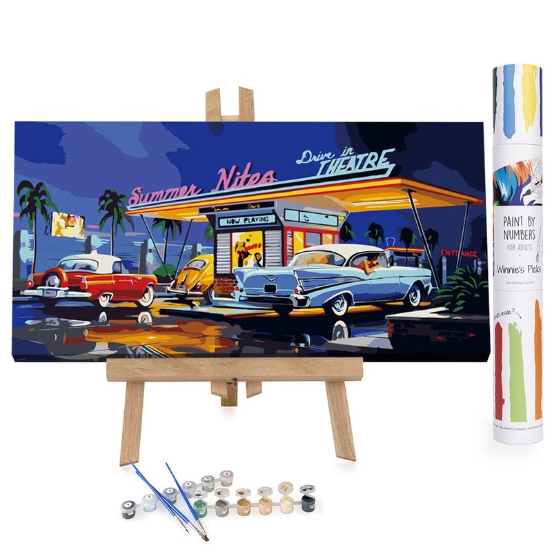 Summer Nites – DIY Paint By Numbers Kit – Vintage Wall Art 16x32in
