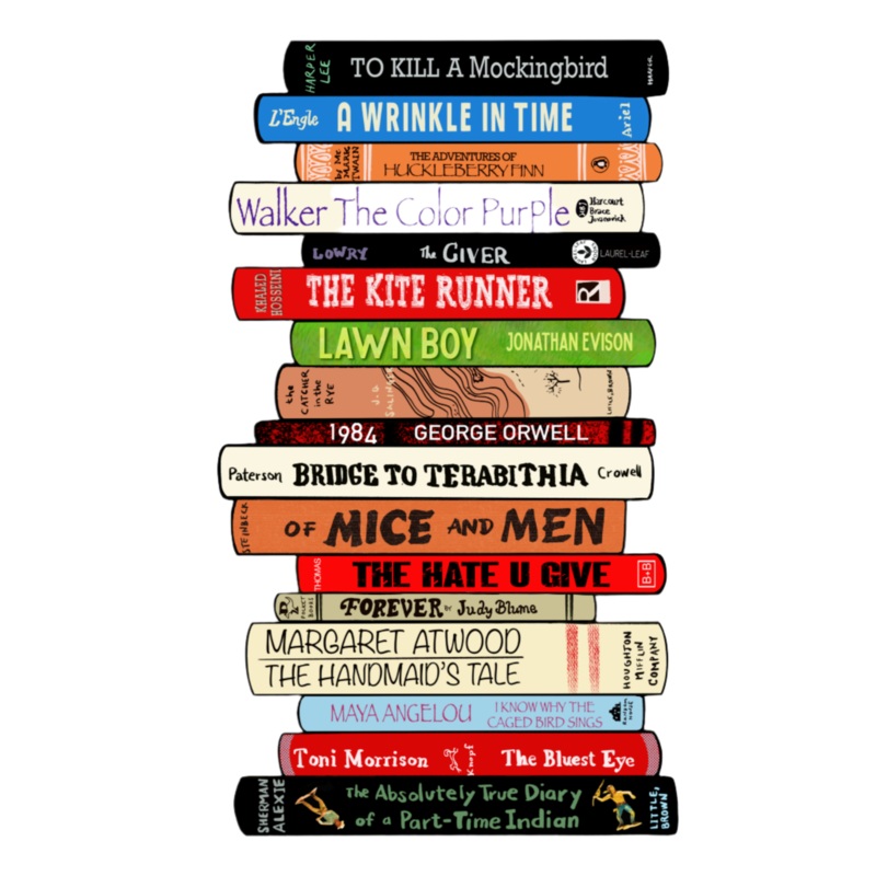 Magnetic Bookmark – Banned Book Stack