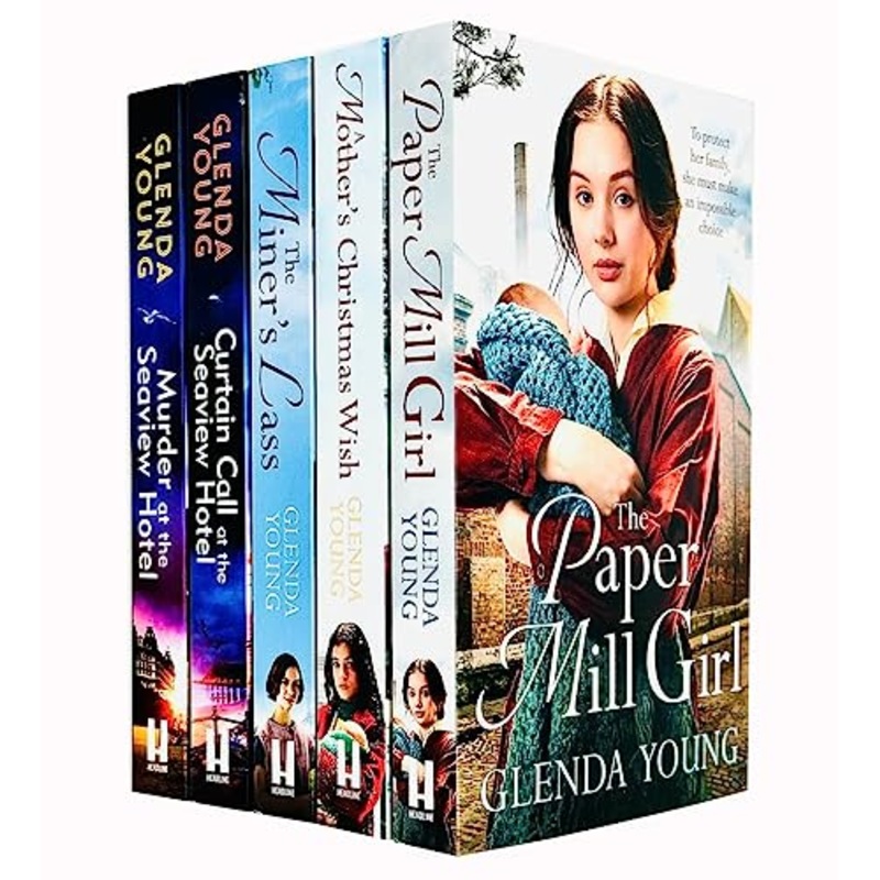 Glenda Young Collection 5 Books Set (Murder at the Seaview Hotel, Curtain Call at the Seaview Hotel, The Paper Mill Girl, A Mother’s Christmas Wish, The Miner’s Lass)