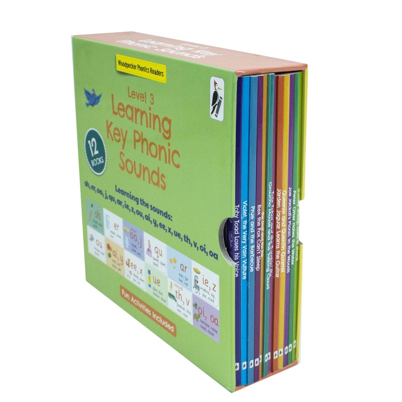 My Third Phonic Sounds 12 Books Collection Box Set with Included Fun Activities(Shelley Sheep Gets a Shock, The Snail and The Yak, Rex the Fax Can’t Sleep & More)(Learning Key Level 3)