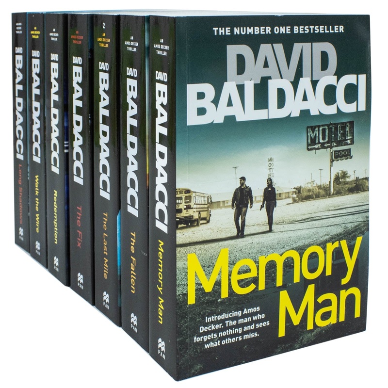 David Baldacci Amos Decker 7 Book Set – Memory Man, Last Mile, Fix, Fallen, Redemption, Walk the Wire, Long Shadows – Crime, Thriller, Mystery Series