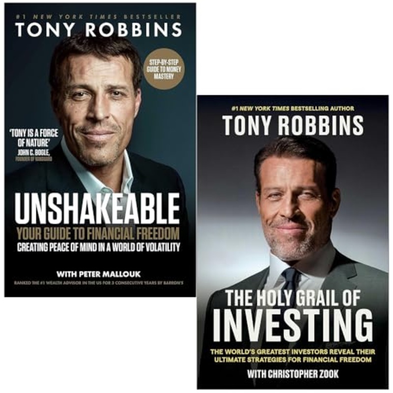 Tony Robbins 2-Book Collection Set Unshakeable & The Holy Grail of Investing | Financial Freedom, Wealth Building, Money Management & Personal Growth
