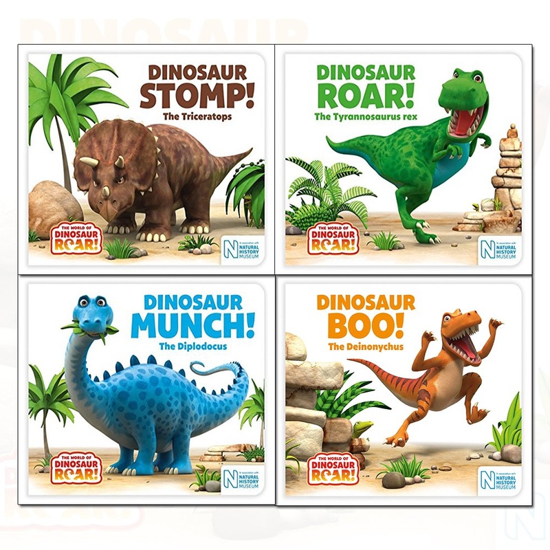 The World of Dinosaur Roar Series Books 1 – 4 Collection Set (Dinosaur Roar, Dinosaur Boo, Dinosaur Munch, Dinosaur Stomp)