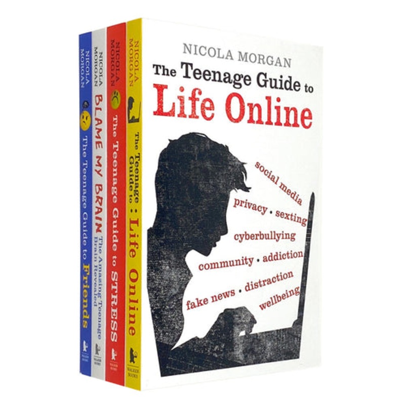 Nicola Morgans Teenage Guide 4 Books Collection Set – Guide To Friends Guide To Stress Blame My Br..