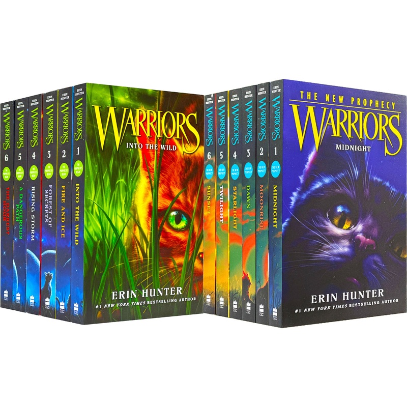 Warrior Cats Series 1 And 2 – The Prophecies Begin And The New Prophecy By Erin Hunter 12 Books Set