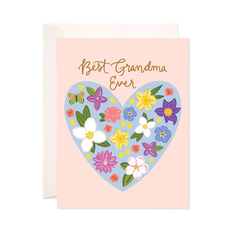 Floral Heart Grandma Greeting Card – Perfect for Mother’s Da