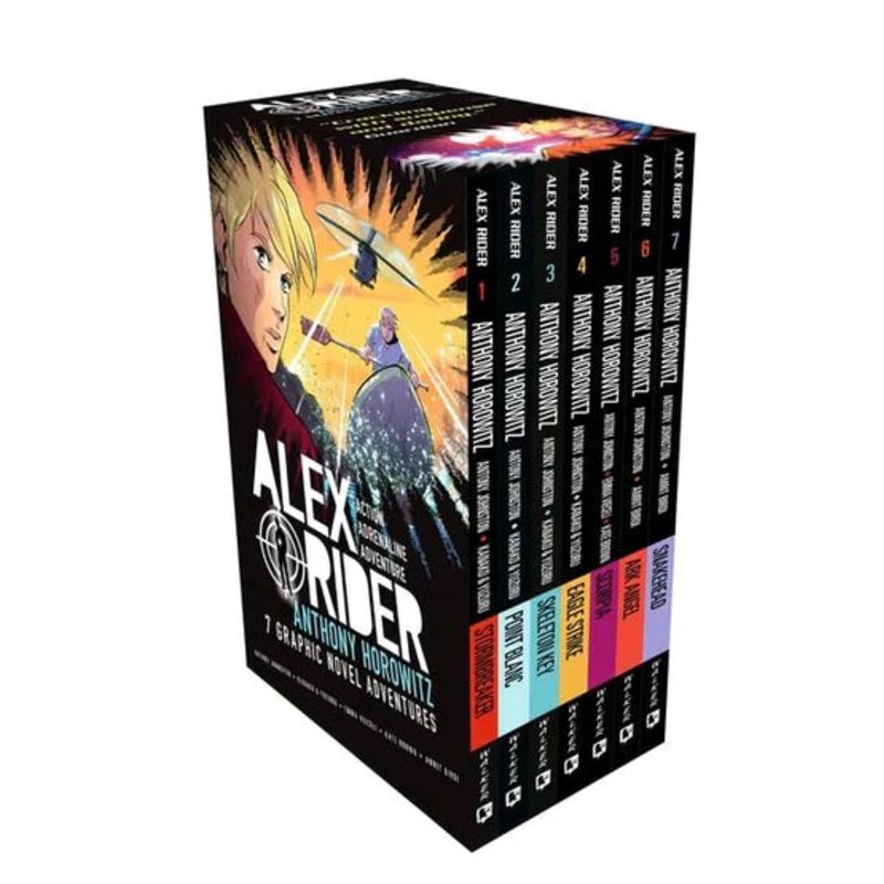 Alex Rider Graphic Novel 7 Book Children’s Set by Anthony Johnston  Action-Packed Illustrated Adventure Series for Young Readers | Exciting Thrillers