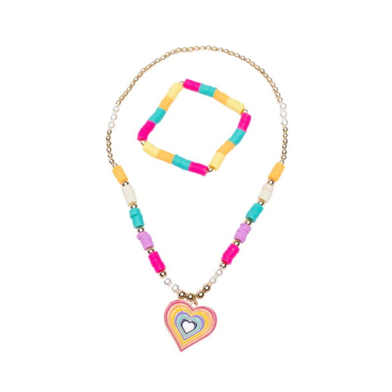 Rainbow Love Necklace & Bracelet Set