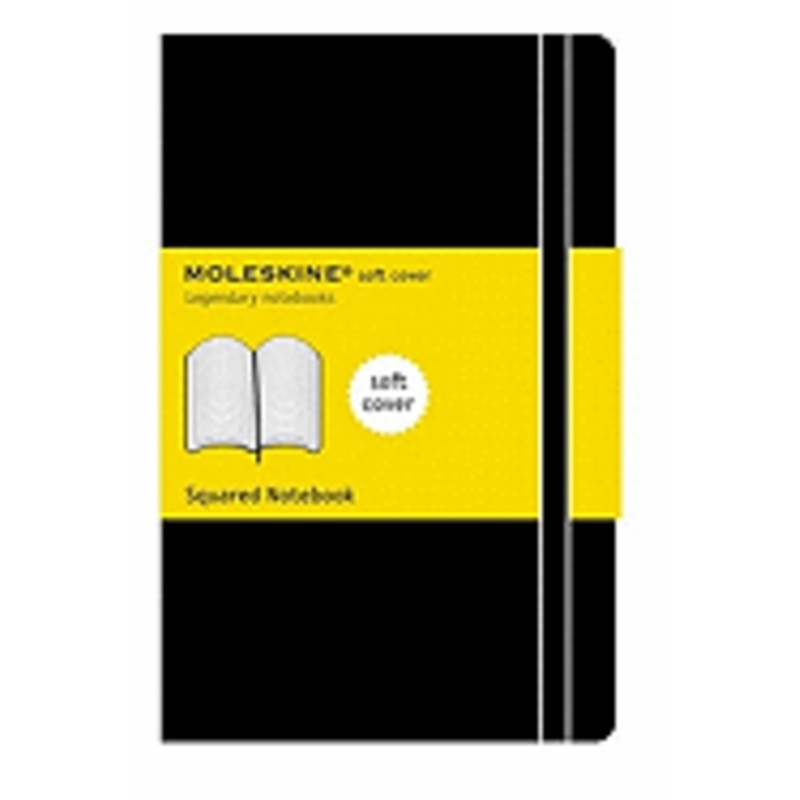Moleskine Classic Notebook, Large, Squared, Black, Soft Cover (5 x 8.25)
