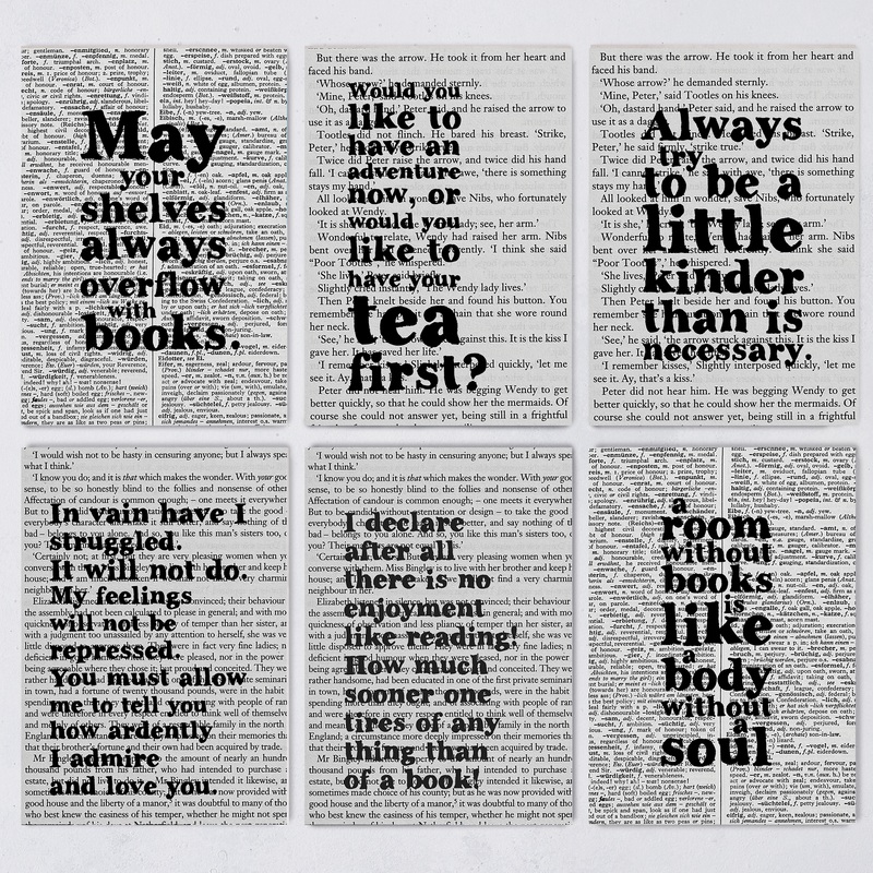 Bookishly – Book Page Print Postcards – Set of 12