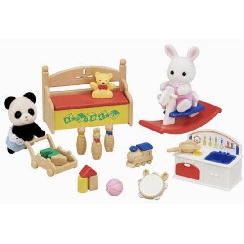 Calico Critters Baby’s Toy Box Snow Rabbit and Panda Babies