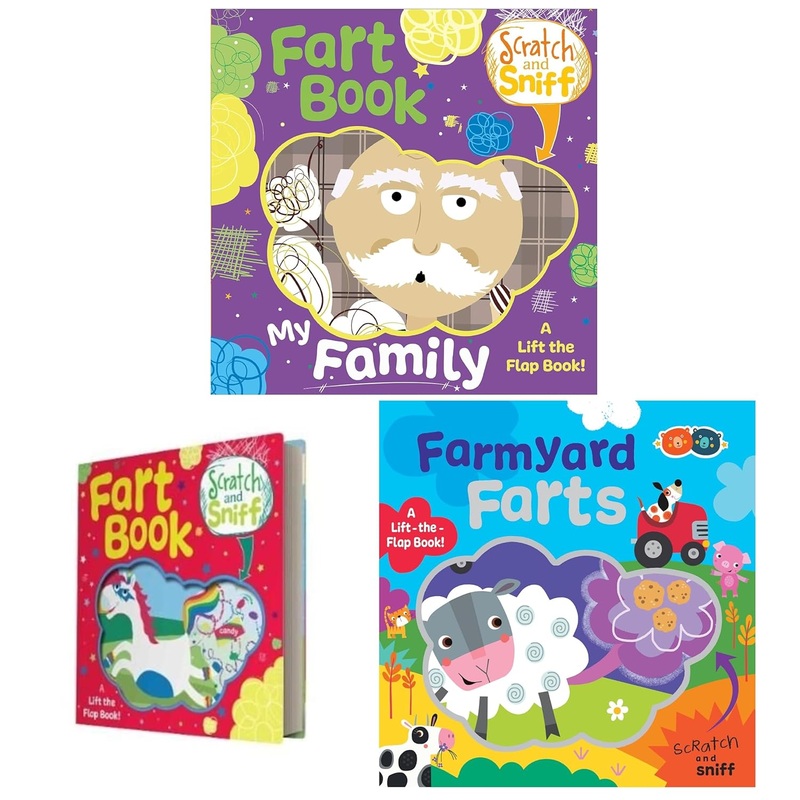 Scratch and Sniff Fart Books 3 book set by Nicola Moore (My Family fart Book, Farmyard Farts, Fart Book)