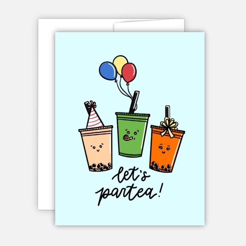 Greeting Card – Let’s Partea Boba Card