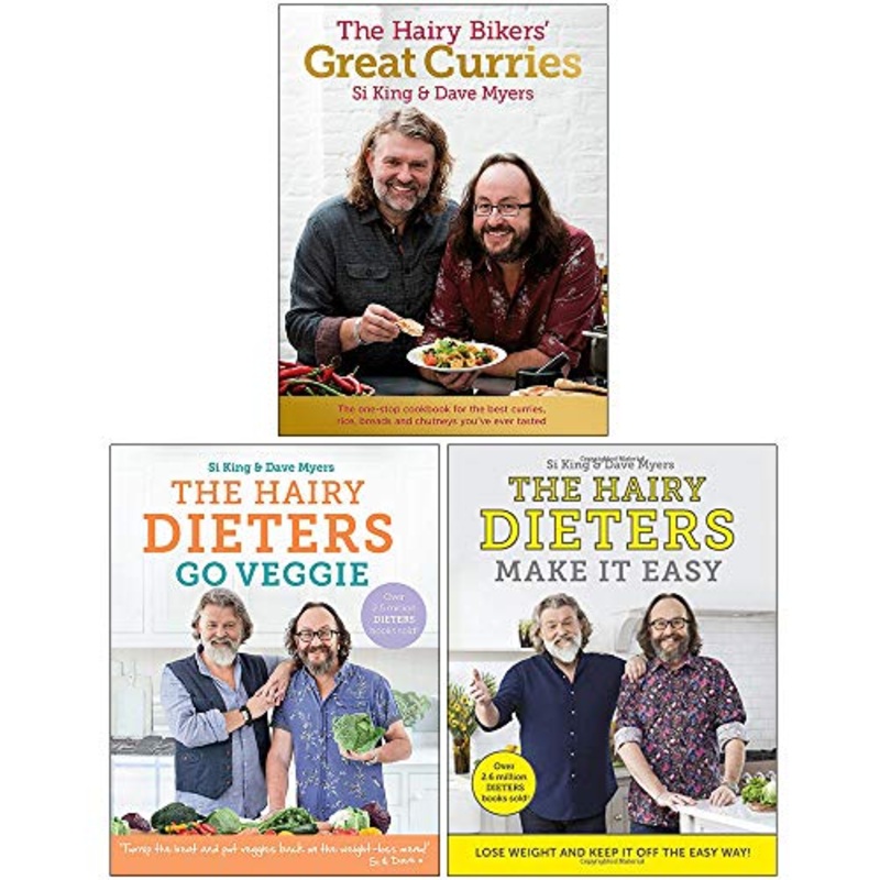 The Hairy Bikers’ Great Curries [Hardcover], The Hairy Dieters Go Veggie, The Hairy Dieters Make It Easy 3 Books Collection Set