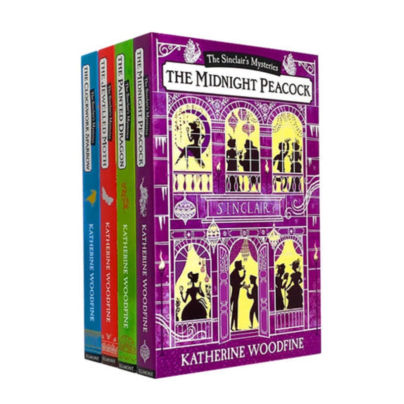 Katherine Woodfine The Sinclairs Mysteries 4 Books Collection Set – The Midnight Peacock, The Painted Dragon, The Clockwork Sparrow, The Jewelled Moth