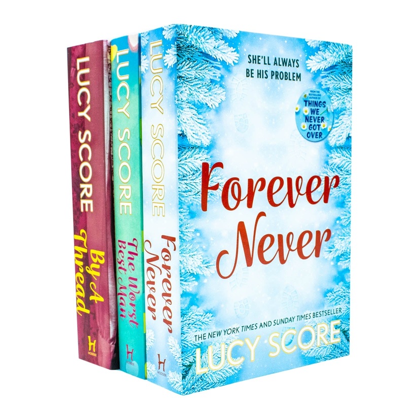 Lucy Score 3 Book Collection Set  The Worst Best Man, By a Thread & Forever Never | Romance Fiction, Love Stories, Humor & Womens Bestsellers