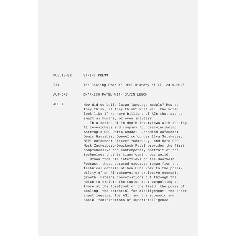 The Scaling Era: An Oral History of AI, 20192025