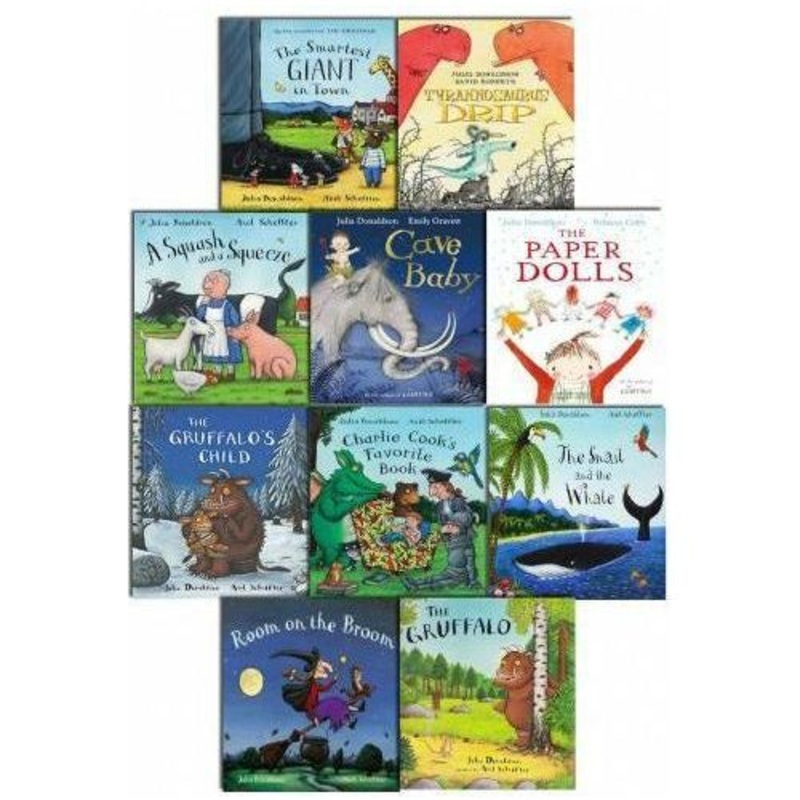 Julia Donaldson Picture Book Collection – 10 Books Set The Gruffalo, Cave Baby, Room on the Broom