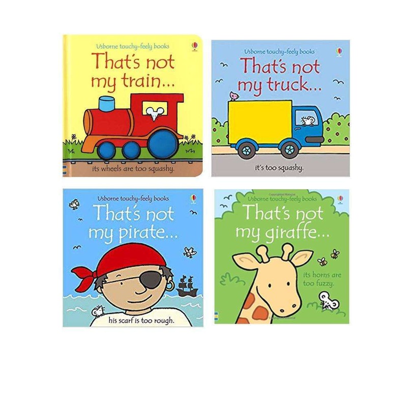 Thats Not My… Boys Collection  Usborne Touchy-Feely Board Books Set (4 Titles) | Giraffe, Train & More | Sensory Books for Toddlers & Babies