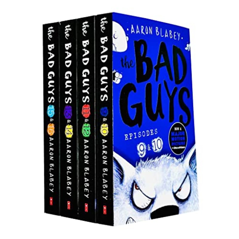 The Bad Guys Episodes 9-16 Collection 4 Books Set by Aaron Blabey (Big Bad Wolf/Baddest Day Ever, Dawn of the Underlord/The One, Cut to the Chase/They’re Bee-Hind You,Open Wide and Say Arrgh/Others)
