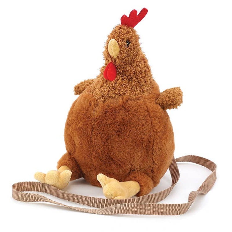 COMECO INC – BROWN FURRY HEN CROSS BODY BAG
