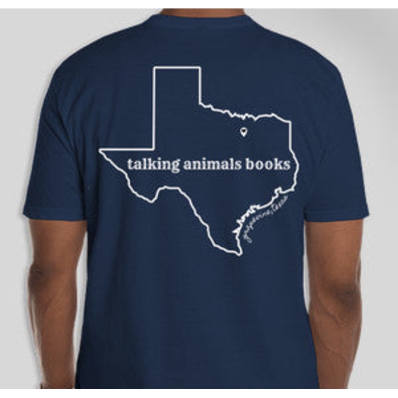 T-Shirt – Talking Animals Front and Back – Navy Blue S