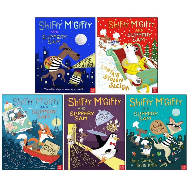 Shifty McGifty and Slippery Sam Series 5 Books Collection Set By Tracey Corderoy(Shifty McGifty and Slippery Sam, Santa’s Stolen Sleigh, The Missing Masterpiece, The Diamond Chase & The Cat Burglar)