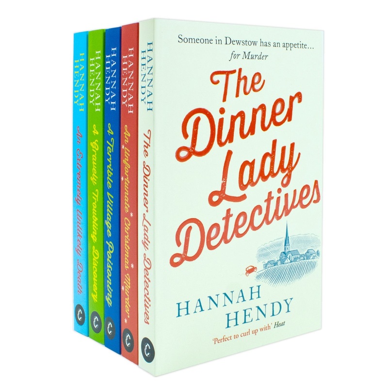 The Dinner Lady Detectives Collection 5 Books Set By Hannah Hendy ( Unfortunate Christmas, Terrible Village, Extremely Unlikely, Gravely Troubling, Dinner Lady)
