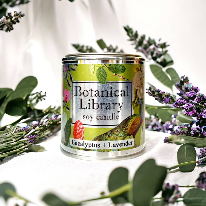 Fly Paper Products – Spring Botanical Library 8oz Soy Candle Garden Teacher