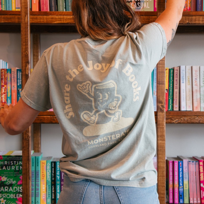Monstera’s Joy of Books T-Shirt Bay Green Small