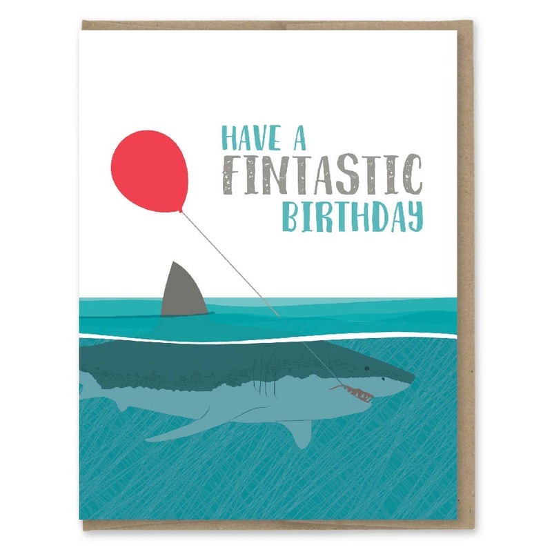 Modern Printed Matter – Fintastic Shark Birthday Card
