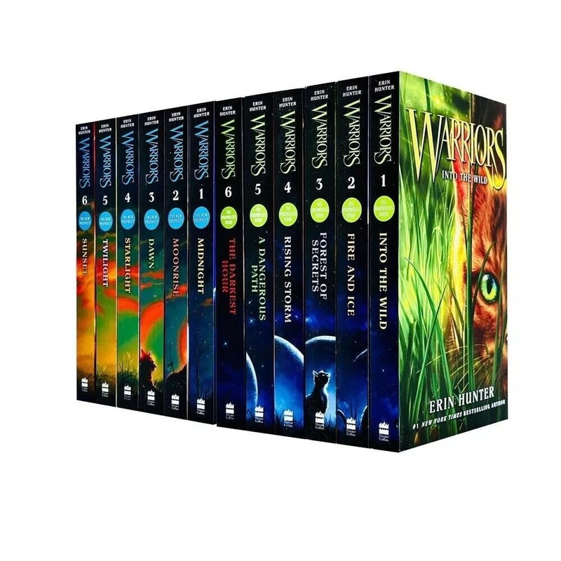 Warrior Cats Collection by Erin Hunter 12-Book Set,  Series 1 & 2  Thrilling Fantasy Adventure for Young Readers with Friendship & Animal Stories!