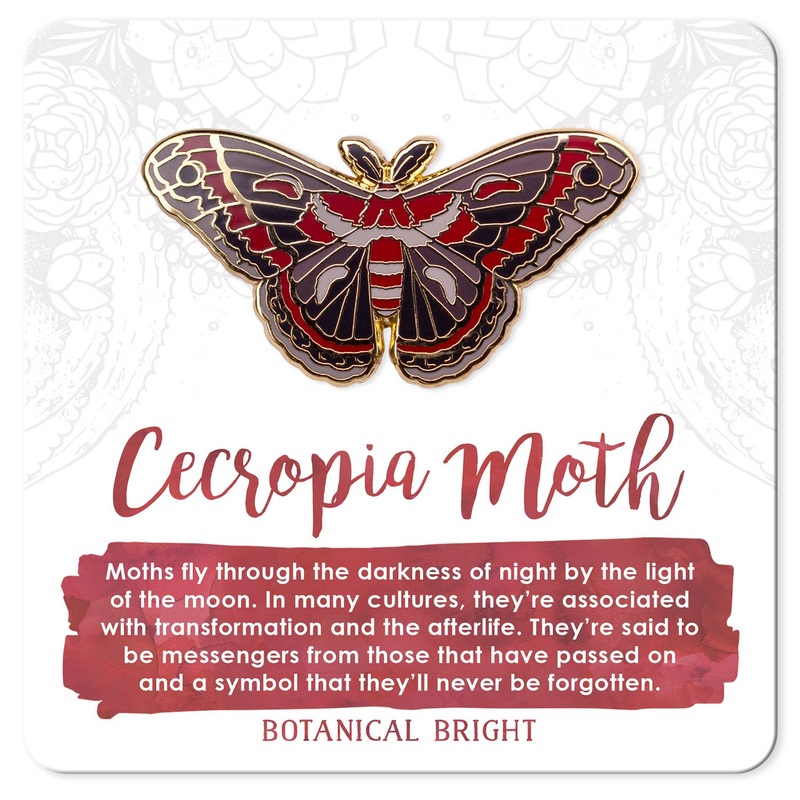 Botanical Bright – Cecropia Moth Enamel Pin