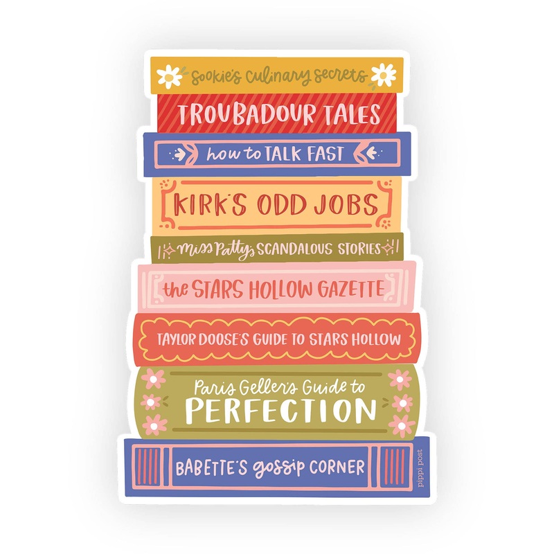Stars Hollow Book Stack Decal Sticker