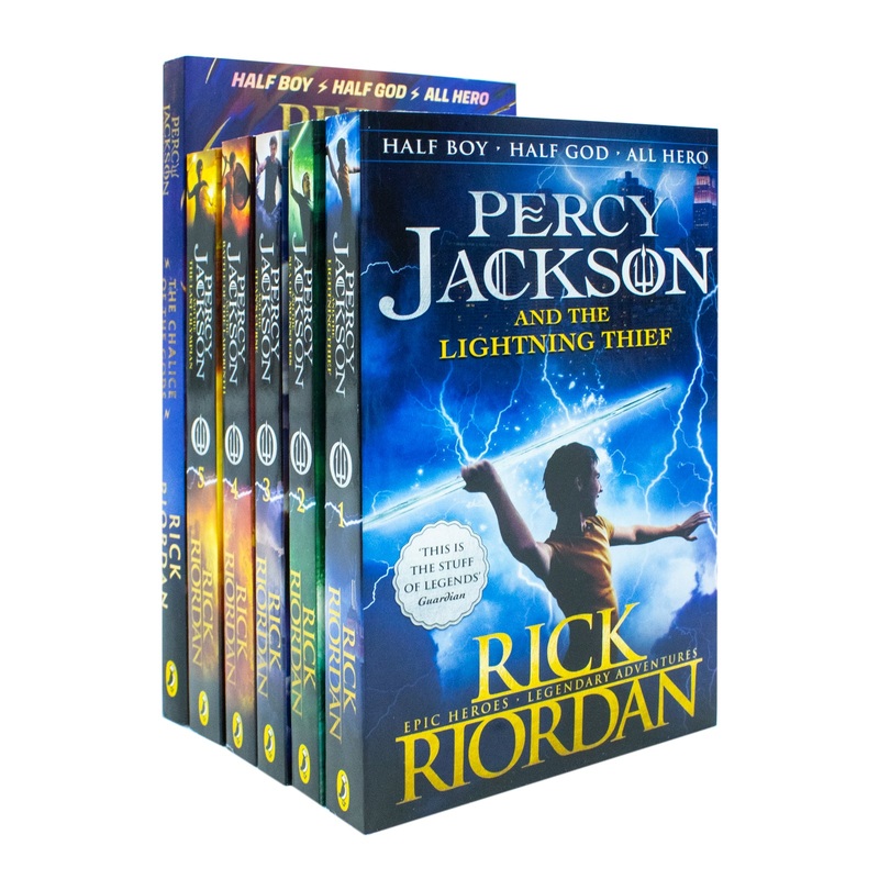 Percy Jackson and the Olympians Collection 6 Books Set By Rick Riordan (The Lightning Thief, Sea of Monsters, Titan’s Curse, Battle of the Labyrinth, Last Olympian, The Chalice of the Gods)