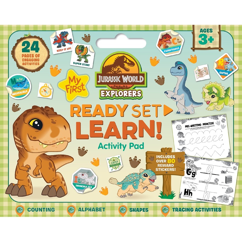 Jurassic World Explorers: Ready Set Learn! Activity Pad (universal: Ages 3+ Years)