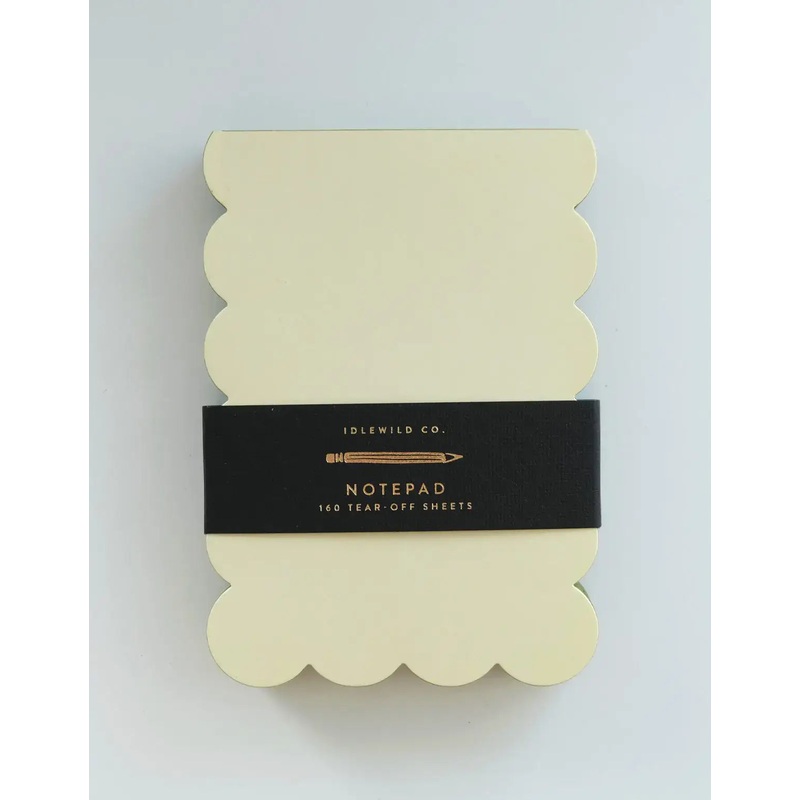 Scalloped Shaped Notepad | Chartreuse + Olive