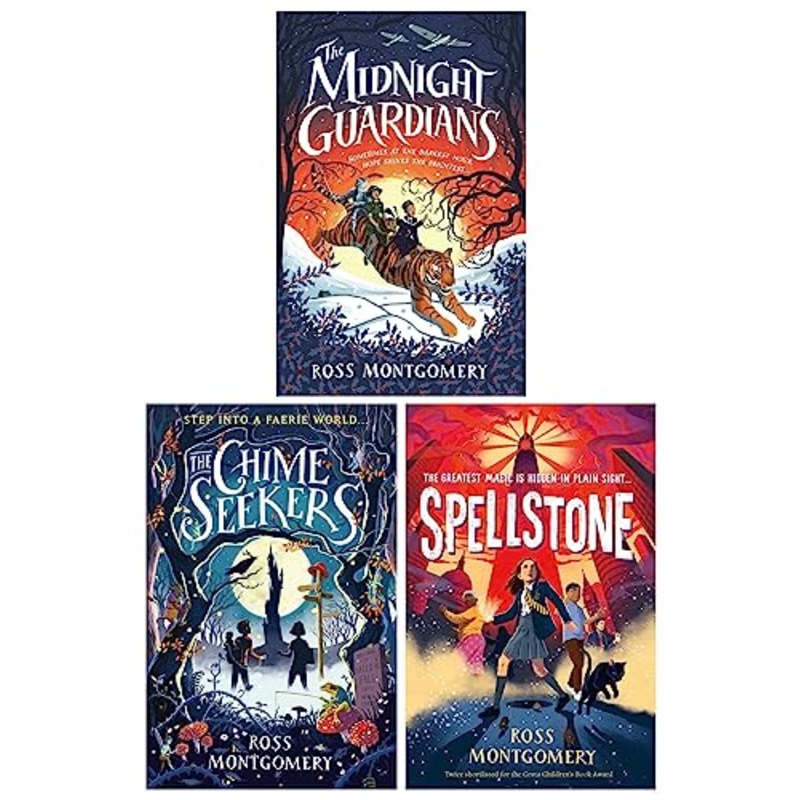 Ross Montgomery 3 Book Collection Set | The Midnight Guardians, Chime Seekers & Spellstone | Magical Children’s Fiction, Fantasy, Adventure